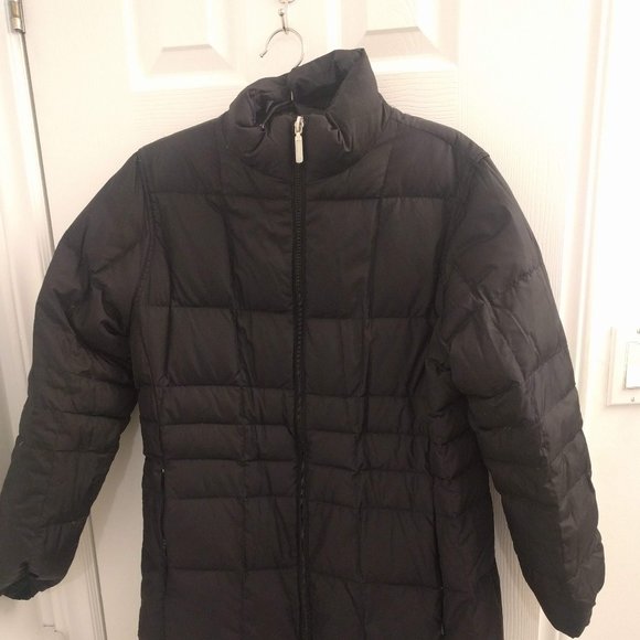 Lands' End Black Reversible Puffer Jacket - Picture 1 of 4
